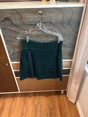 Maeve Teal Green Corduroy Mini Skirt